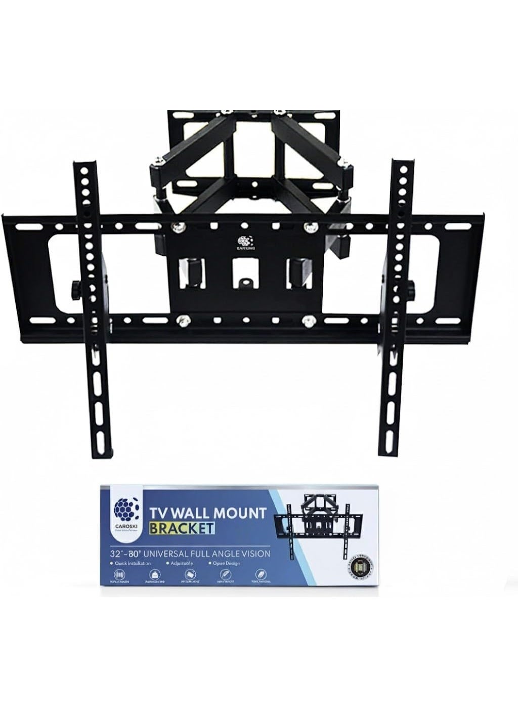 Full Motion Heavy Duty TV Wall Mount for 32–80 inch LED TVs & Screens up to 110 lbs, Double Arm Tilt +5°~-15° & Swivel ±45°, Max VESA 600x400mm, Durable TV Bracket (32–80 inch)